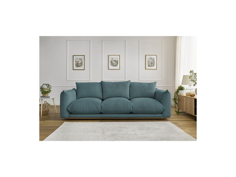 Canapé Droit Fixe 3 Places - Ernest - Tissu Lisse