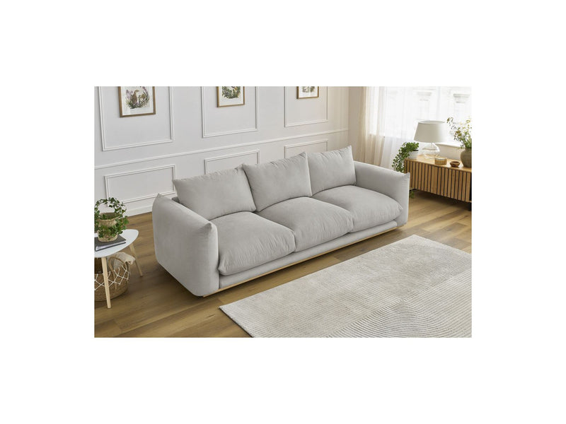 Canapé Droit Fixe 3 Places - Ernest - Tissu Lisse