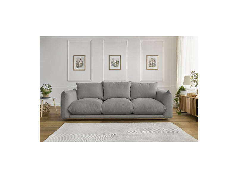 Canapé Droit Fixe 3 Places - Ernest - Tissu Lisse