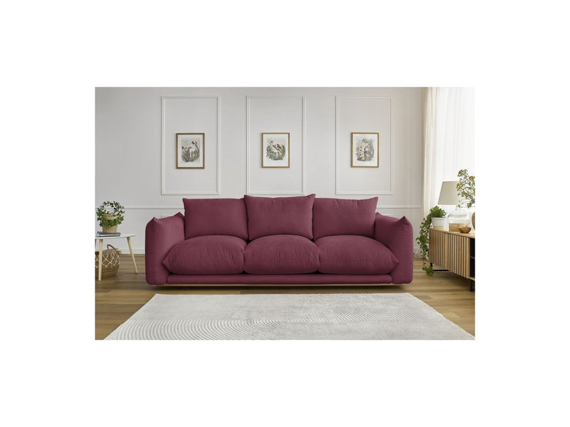 Canapé Droit Fixe 3 Places - Ernest - Tissu Lisse