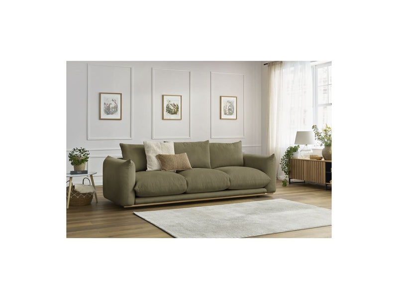 Canapé Droit Fixe 3 Places - Ernest - Tissu Lisse