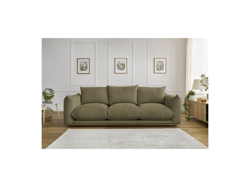 Canapé Droit Fixe 3 Places - Ernest - Tissu Lisse