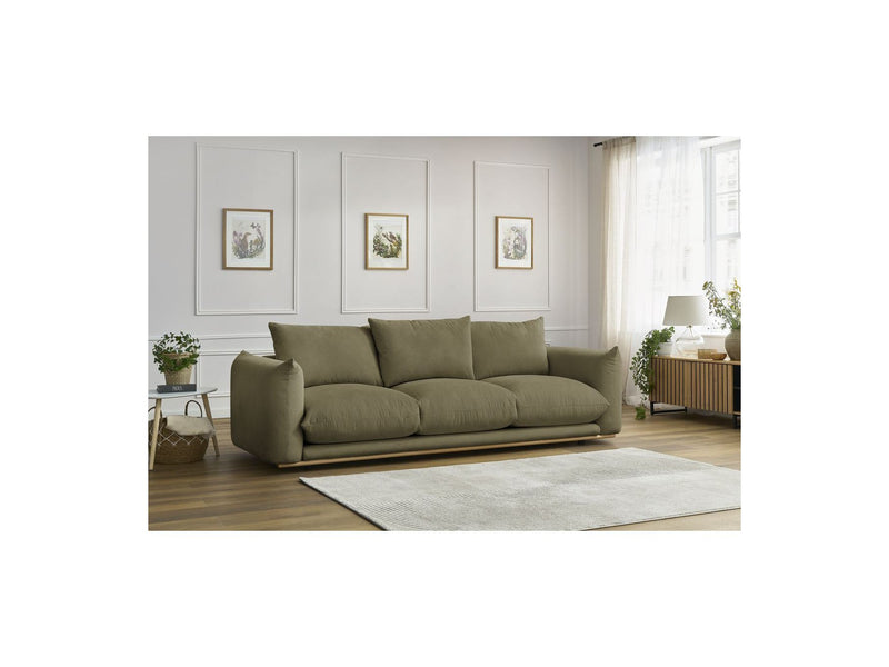 Canapé Droit Fixe 3 Places - Ernest - Tissu Lisse