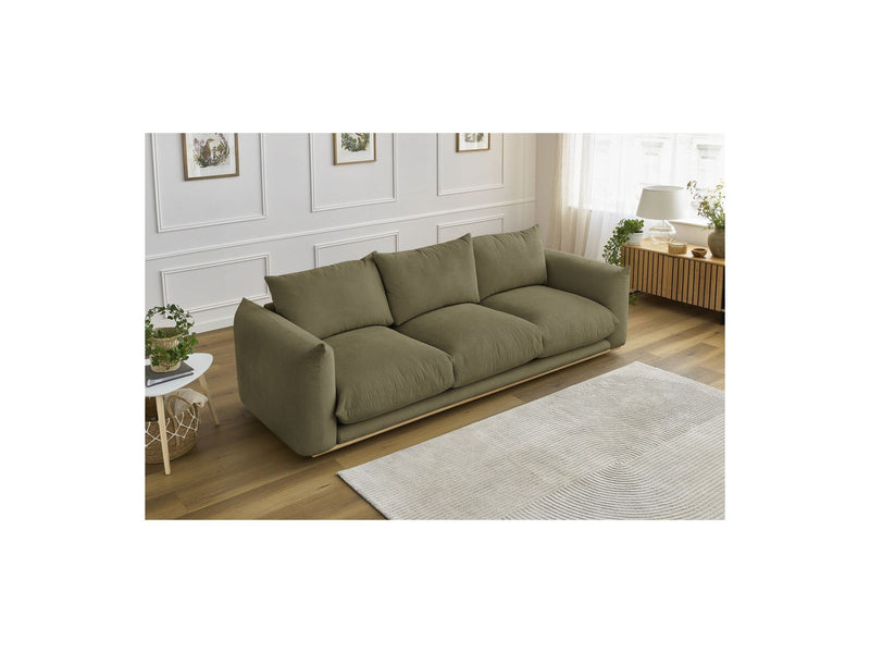 Canapé Droit Fixe 3 Places - Ernest - Tissu Lisse