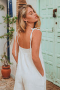 Inti White Linen Jumpsuit