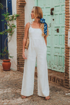 Inti White Linen Jumpsuit