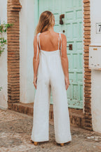 Inti White Linen Jumpsuit