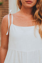 Inti White Linen Jumpsuit