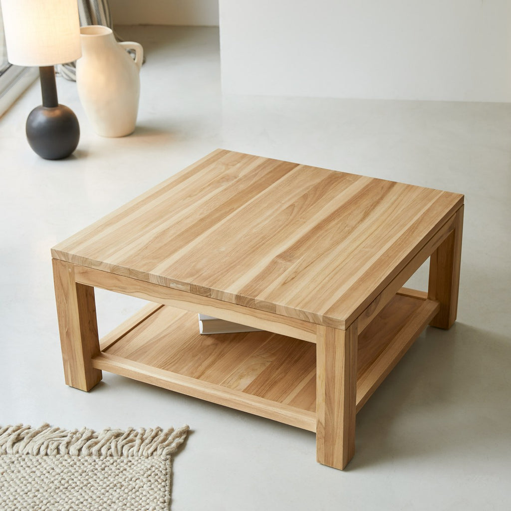 Eve - Table Basse Carrée - Teck - Naturel