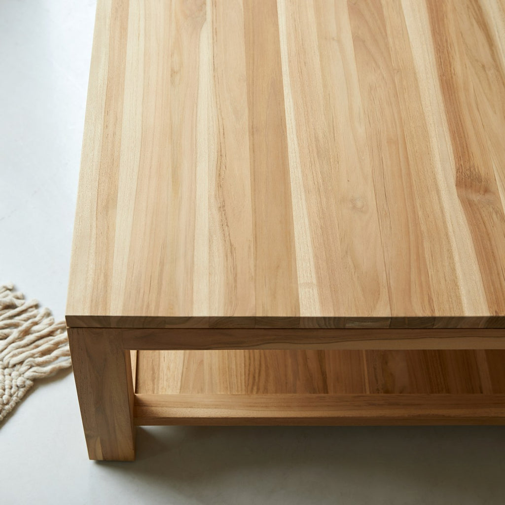 Eve - Table Basse Carrée - Teck - Naturel