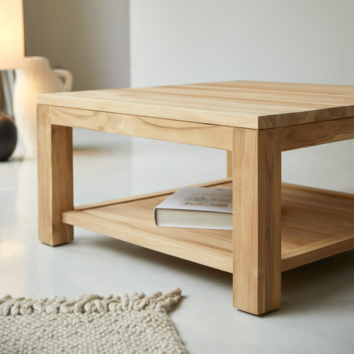 Eve - Table Basse Carrée - Teck - Naturel