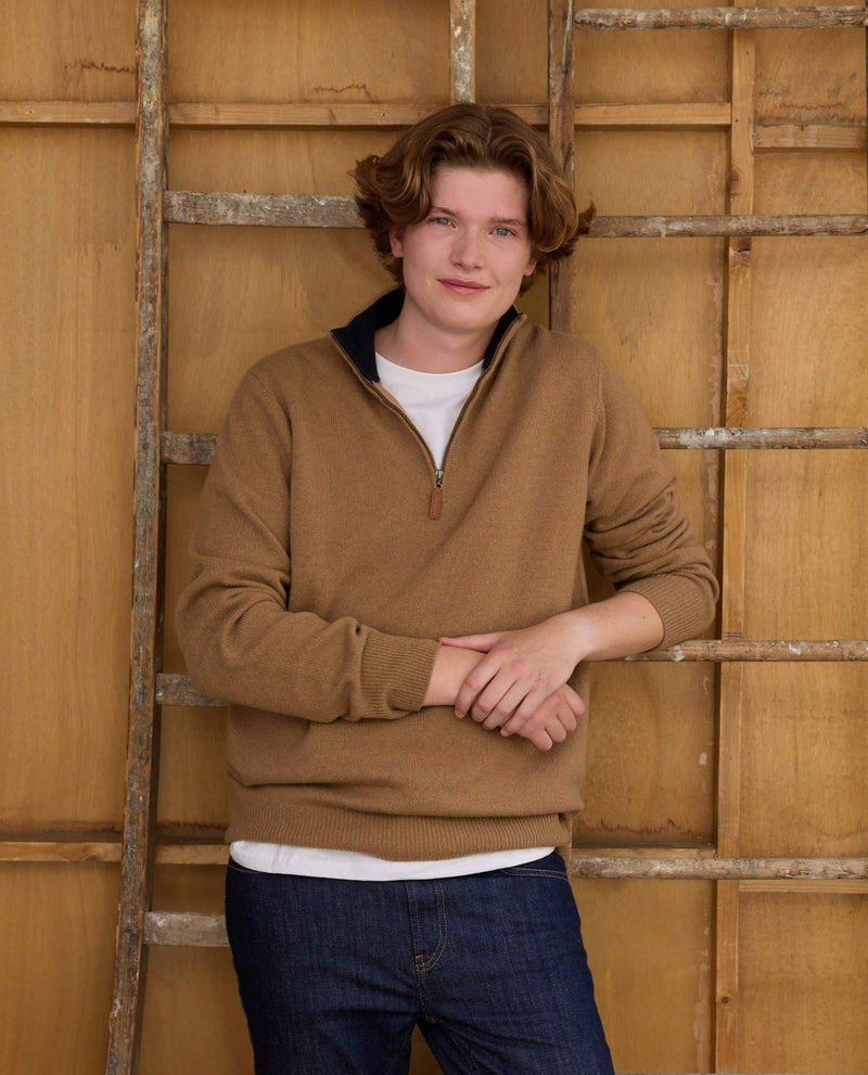 Pull Thibault 100% Lambswool - Camel - Homme
