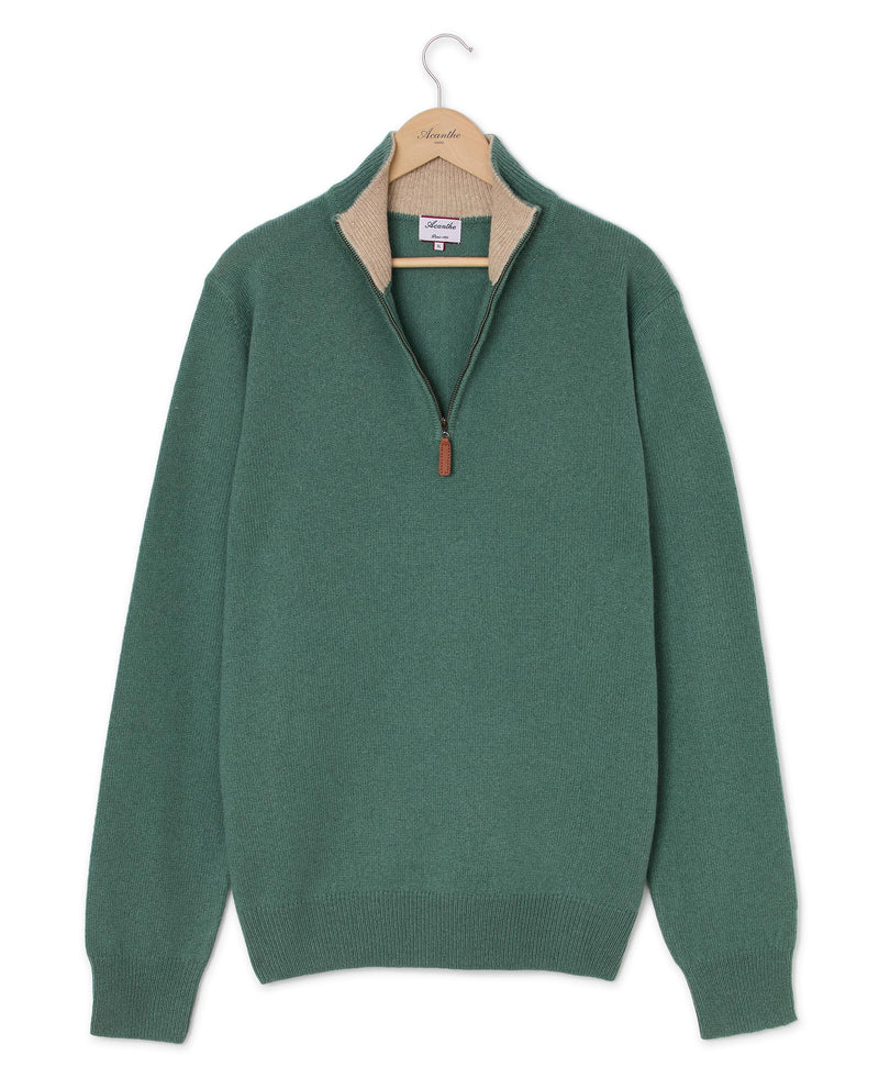 Pull Thibault 100% Lambswool - Vert Sauge - Homme