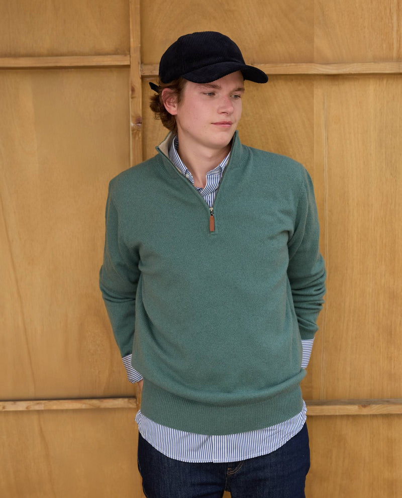 Pull Thibault 100% Lambswool - Vert Sauge - Homme