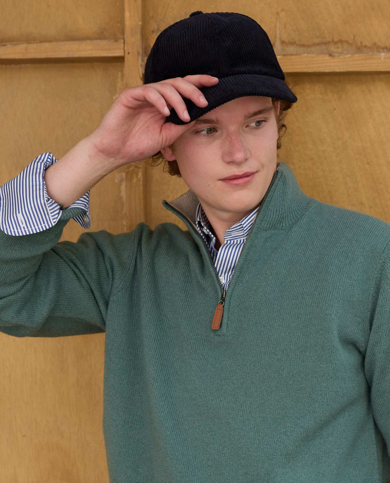 Pull Thibault 100% Lambswool - Vert Sauge - Homme