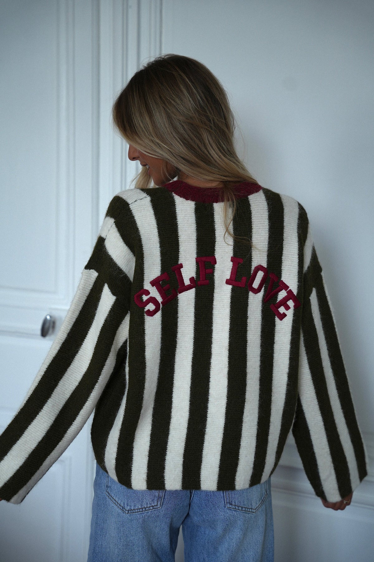 Milo Striped Jumper - Khaki
