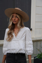 Blouse Brodée Cathy - Blanche