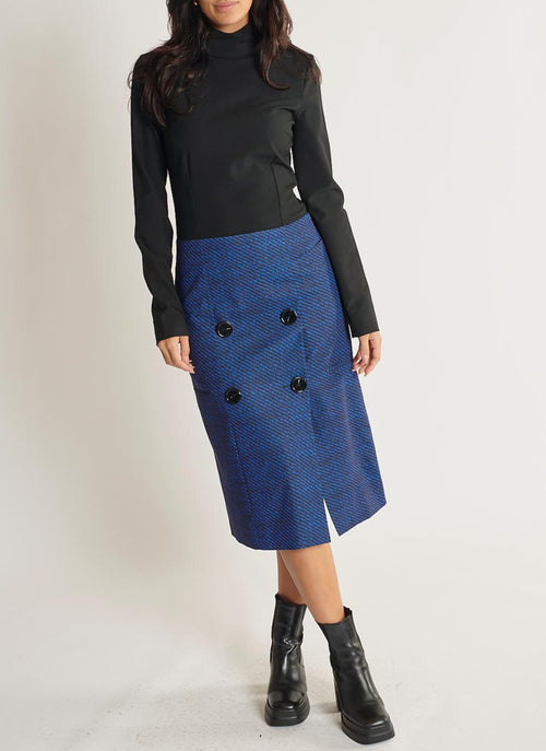 Robe Longue - Noir / Bleu - Femme