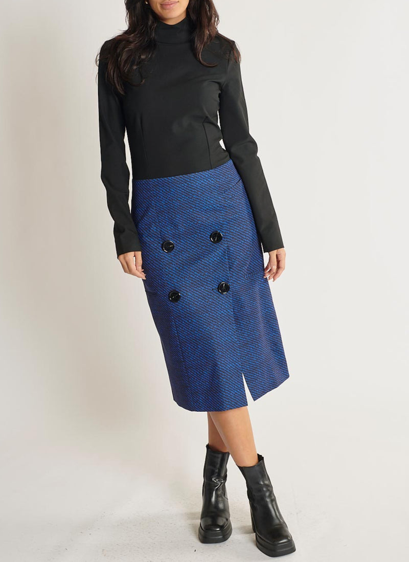 Robe Longue - Noir / Bleu - Femme