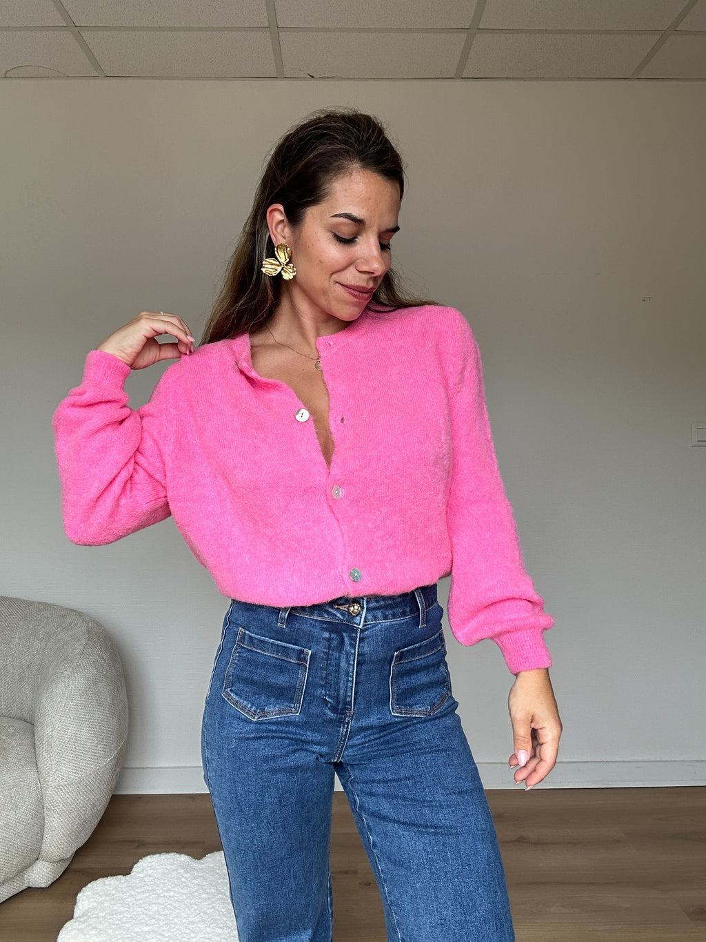 Léonie Wool Knit Candy Pink