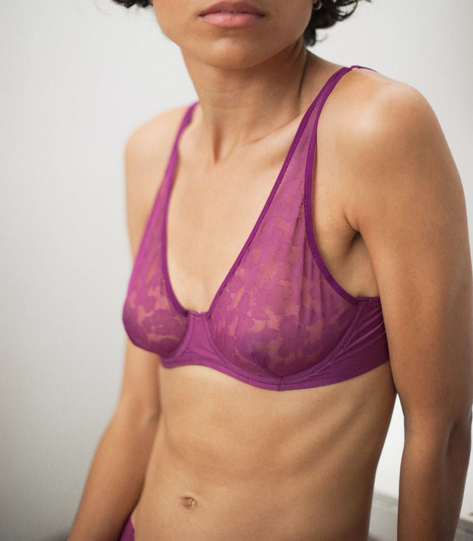 Clementine Purple Lace Bra