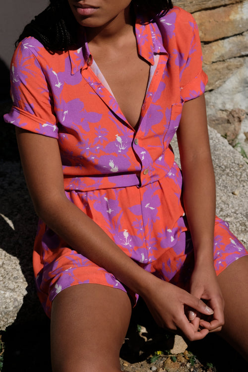 Camisa - Rojo Hibisco - Mujer