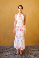 Robe Dos Nu À Imprimé – Blanc