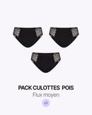 Pack menstruel trio culottes tulle Pois