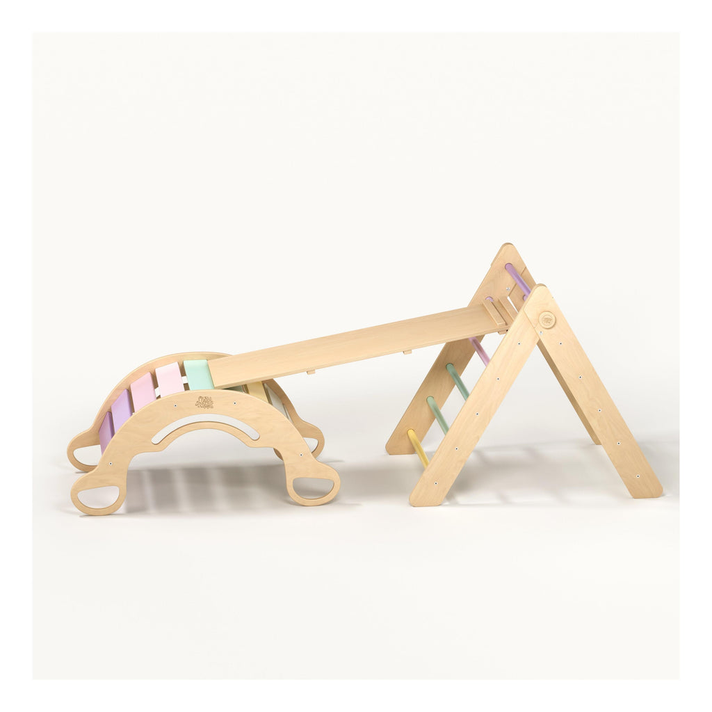 Triangle De Pikler + Grand Toboggan Double Face + Bascule D'Équilibre