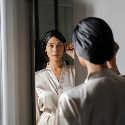 Le Turban En Satin - Noir