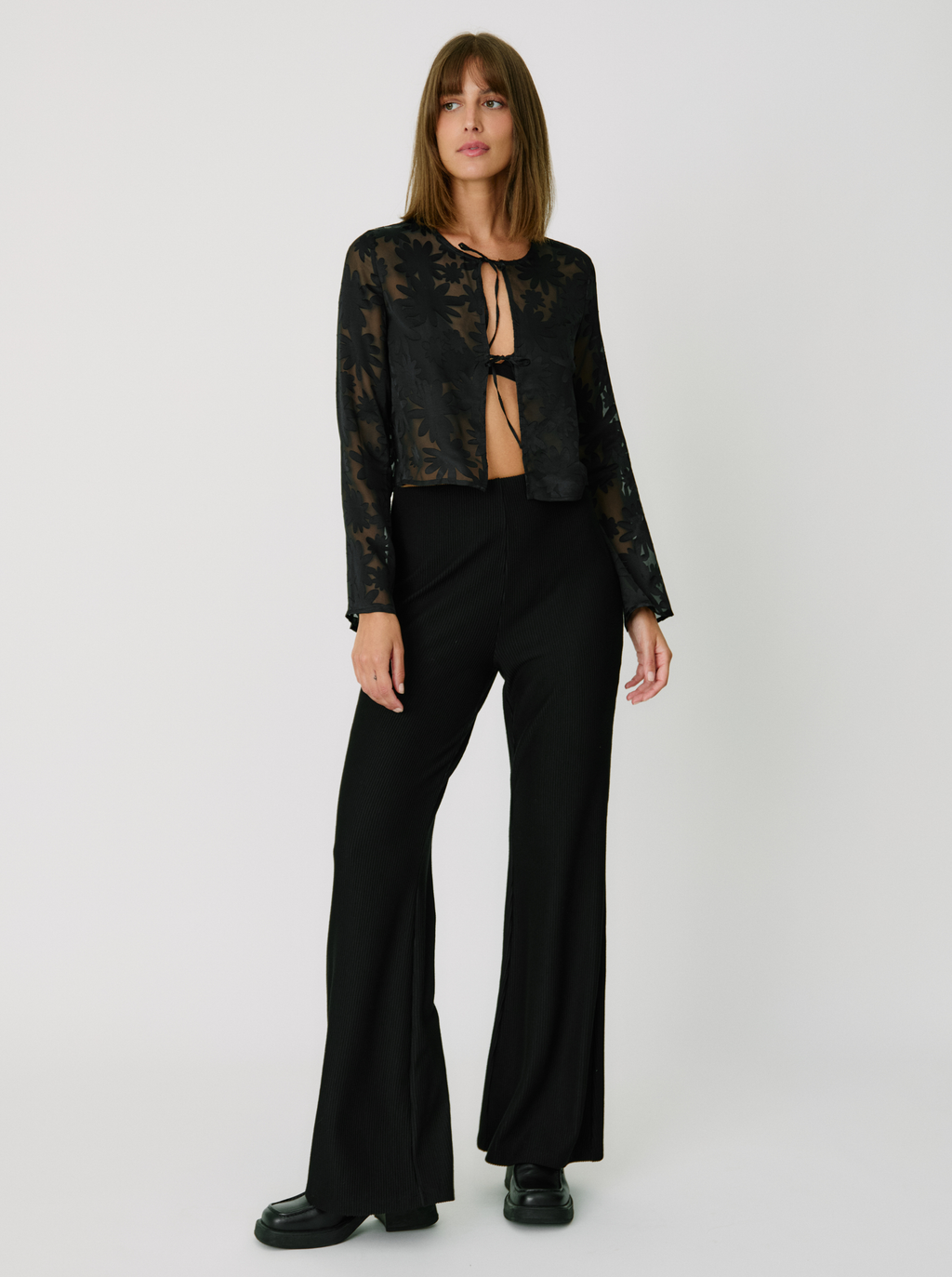 Black Dream Ribbed Trousers