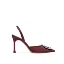 Escarpins - Amina Muaddi Camelia Sling 90 Satin - Bordeaux