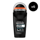 L'Oréal Men Expert - Pack of 6 - Carbon Protect Deodorant Roll-on 5In1
