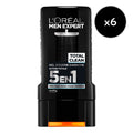 L'Oréal Men Expert - Pack de 6 - Gel de ducha Pure Carbon Acción total 5 en 1