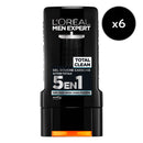 L'Oréal Men Expert - Pack of 6 - Pure Carbon Shower Gel Total Action 5In1