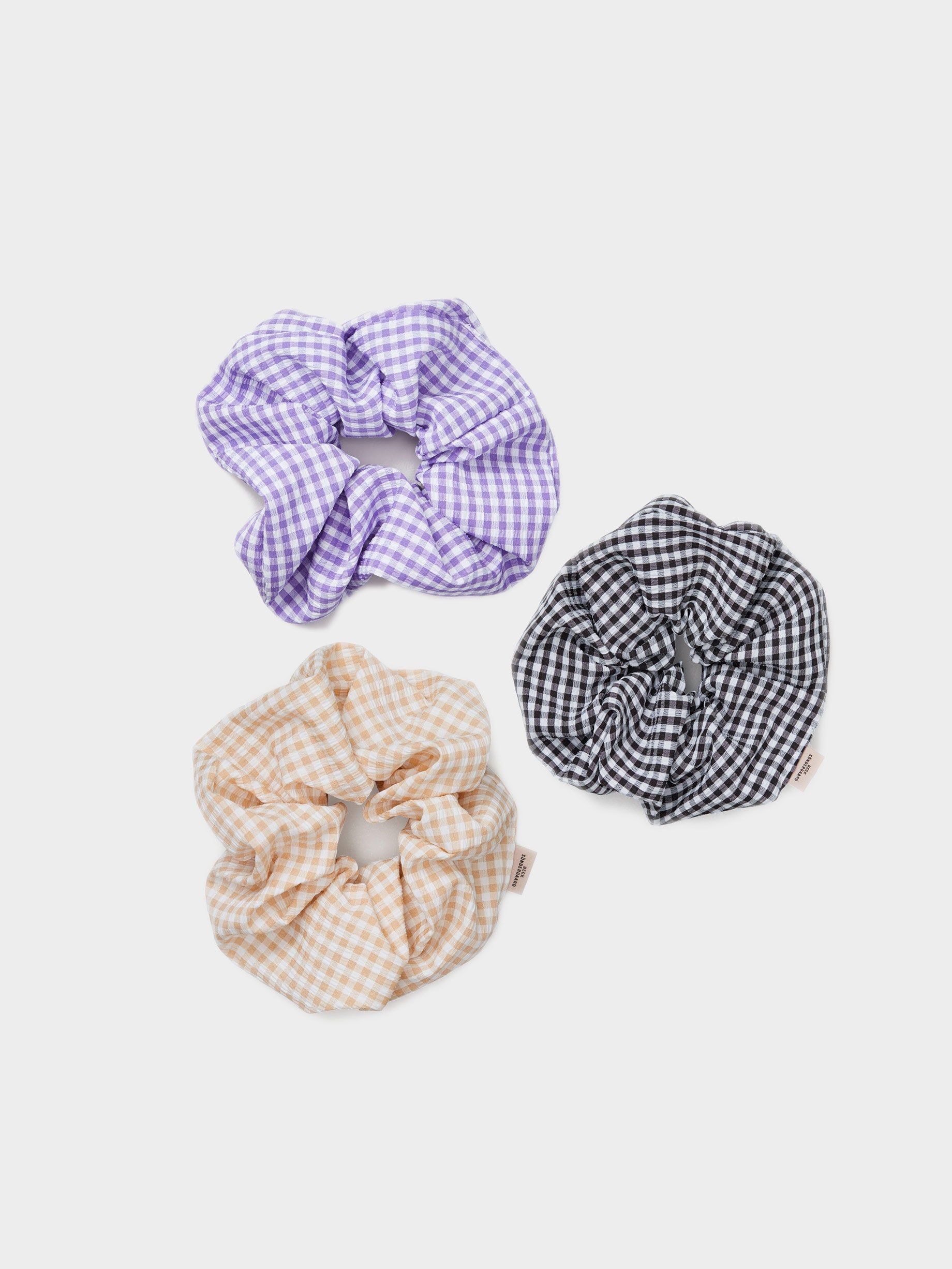 Cosette Hair Scrunchie Set - Black/Beige/Lavender