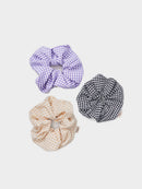 Beck Sondergaard - Cosette Scrunchie Set - Black/Beige/Lavender