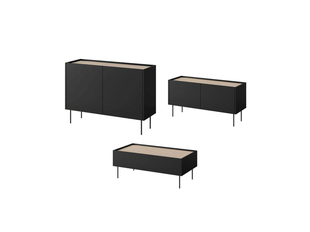 Atlas - Ensemble Avec Buffet 120 Cm + Meuble Tv 120 Cm + Table Basse 120 Cm
