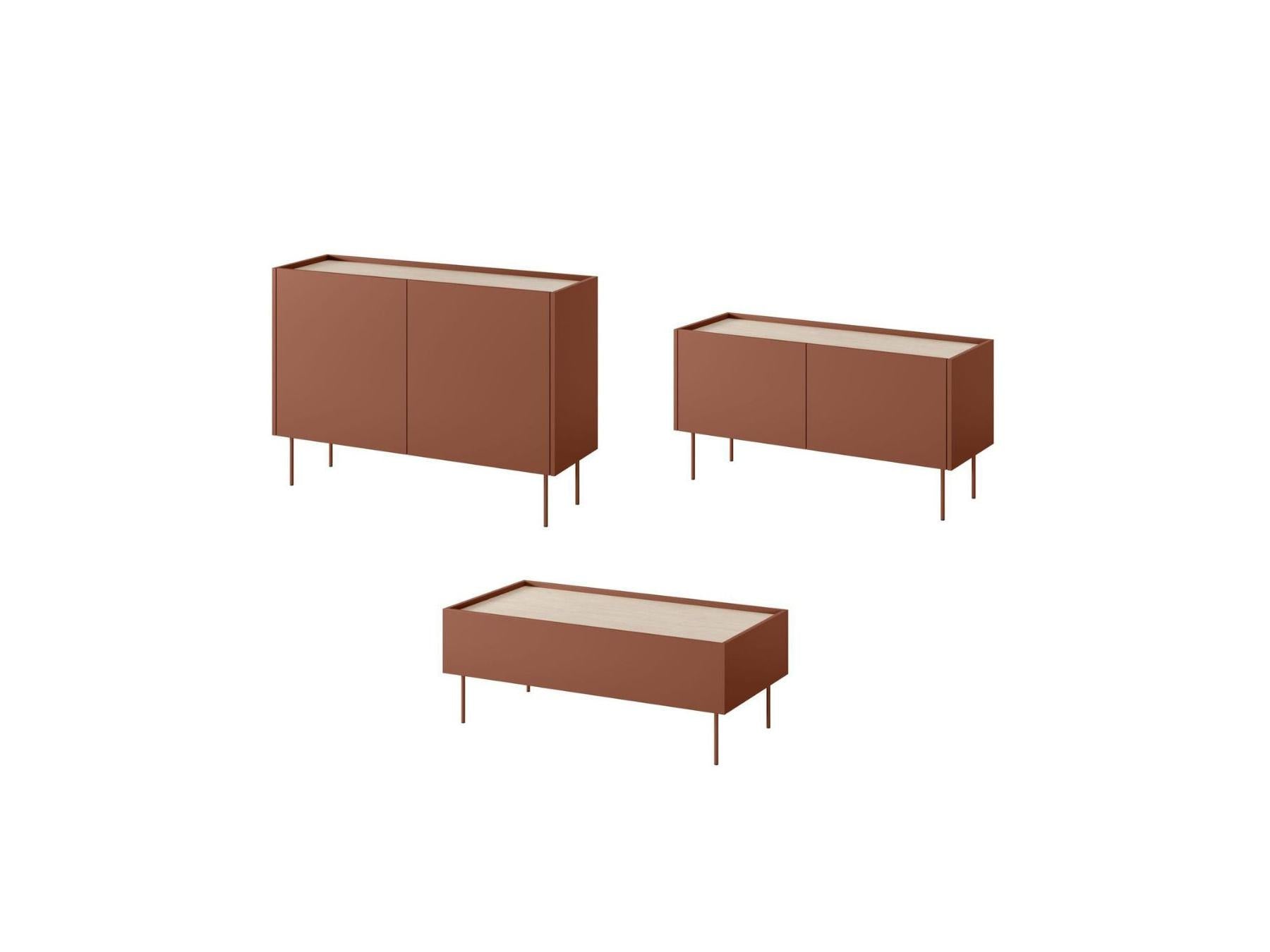 Atlas - Ensemble Avec Buffet 120 Cm + Meuble Tv 120 Cm + Table Basse 120 Cm