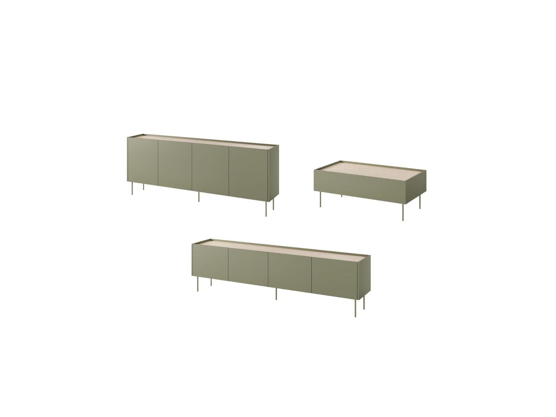 Atlas - Ensemble Avec Buffet 220 Cm + Meuble Tv 220 Cm + Table Basse 120 Cm
