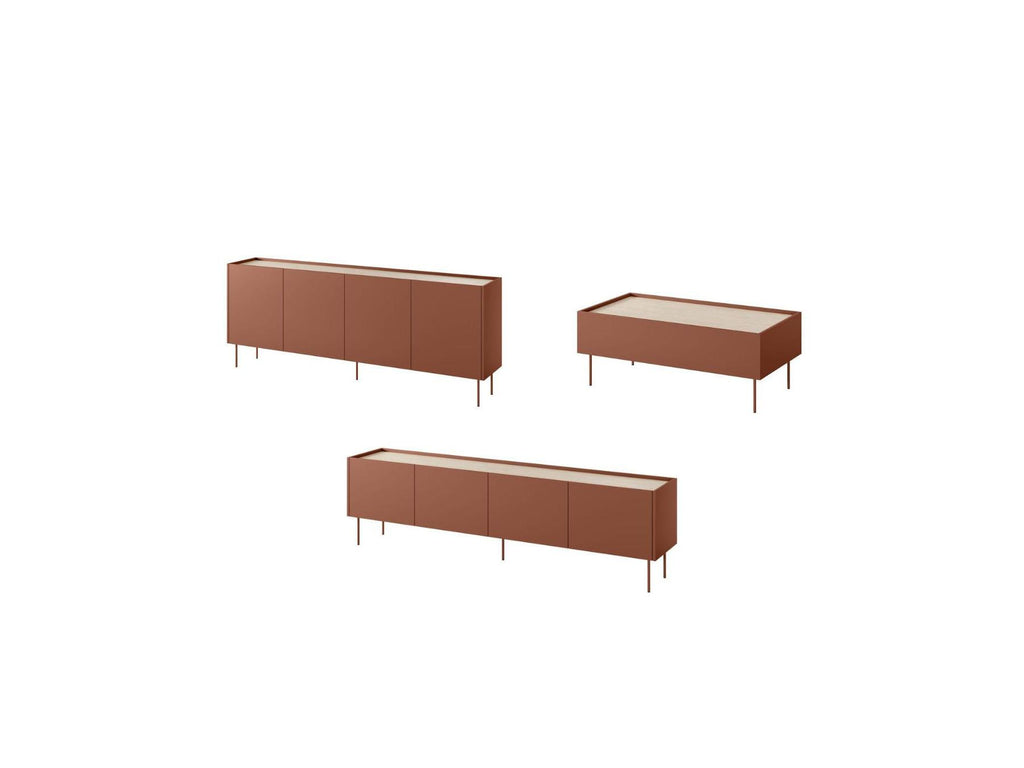 Atlas - Ensemble Avec Buffet 220 Cm + Meuble Tv 220 Cm + Table Basse 120 Cm