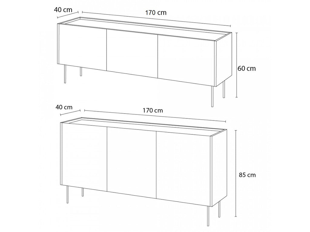 Atlas - Ensemble Avec Buffet 170 Cm + Meuble Tv 170 Cm