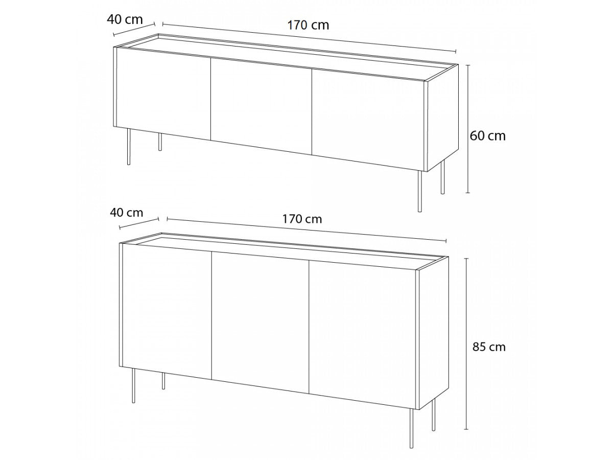Atlas - Ensemble Avec Buffet 170 Cm + Meuble Tv 170 Cm