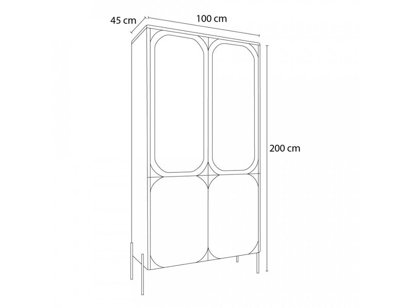 Meuble Vitrine H. 4 Portes - Tanya