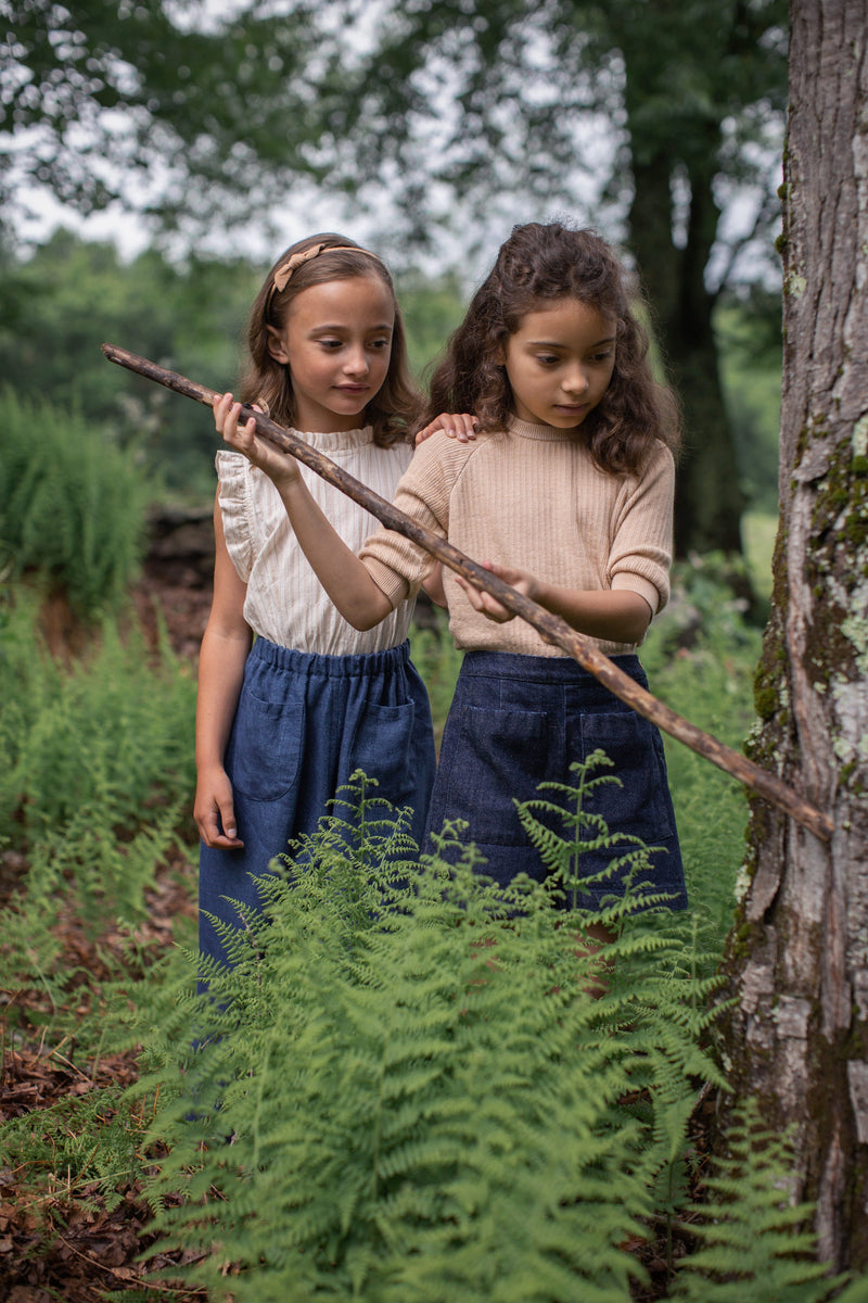 Blusa Thelma rayas tiza - Selección Soor Ploom disponible en amaetc.com, concept store ecológico para niños