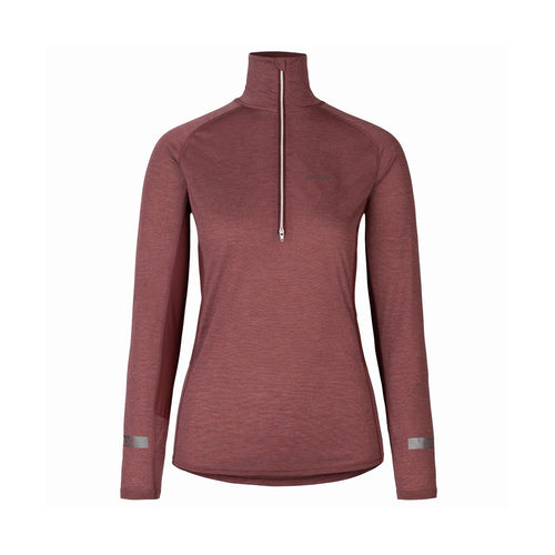 Pull Demi-Zip En Laine Mélangée Aerial 2.0 - Mahog - Femme