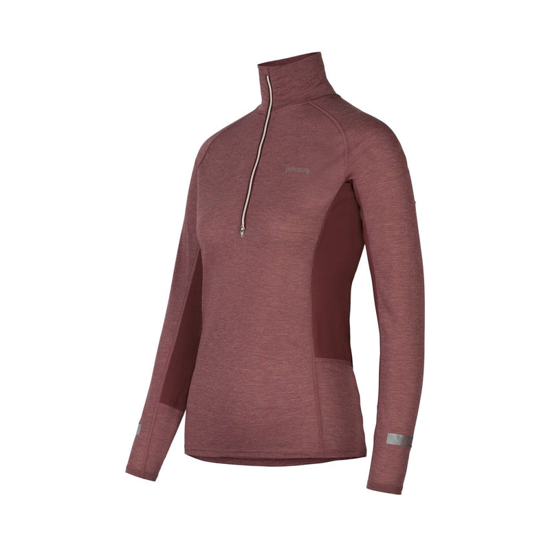 Pull Demi-Zip En Laine Mélangée Aerial 2.0 - Mahog - Femme