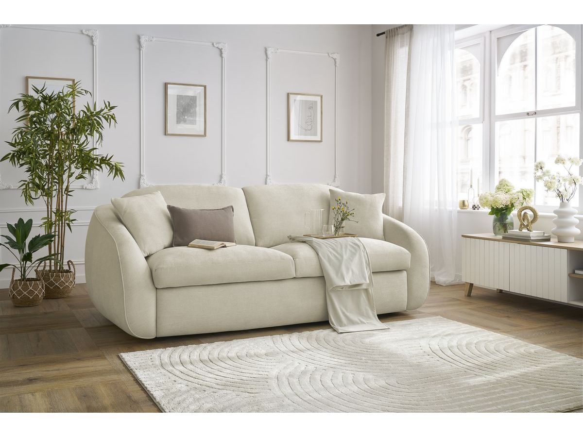 Cezanne Straight Sofa Bed with Express Opening and Smooth Fabric