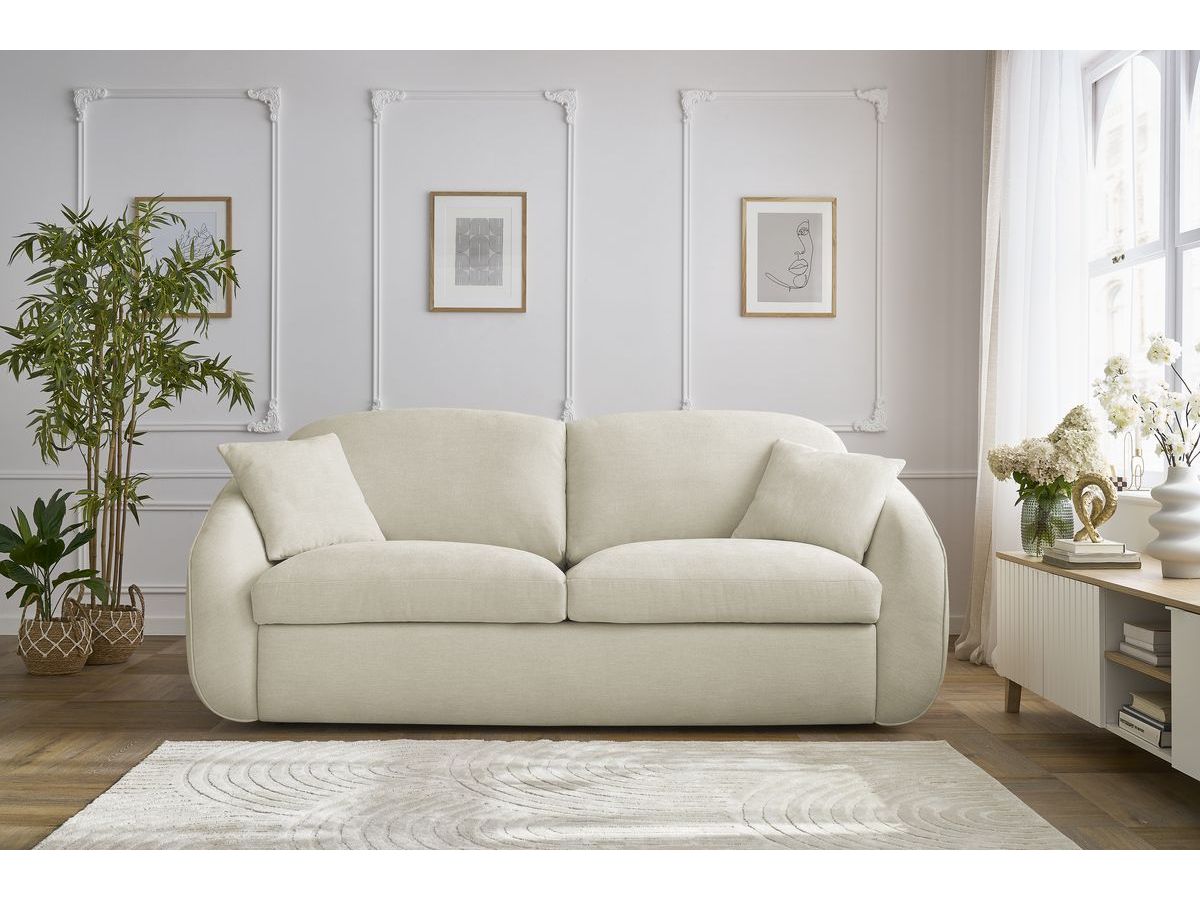 Cezanne Straight Sofa Bed with Express Opening and Smooth Fabric