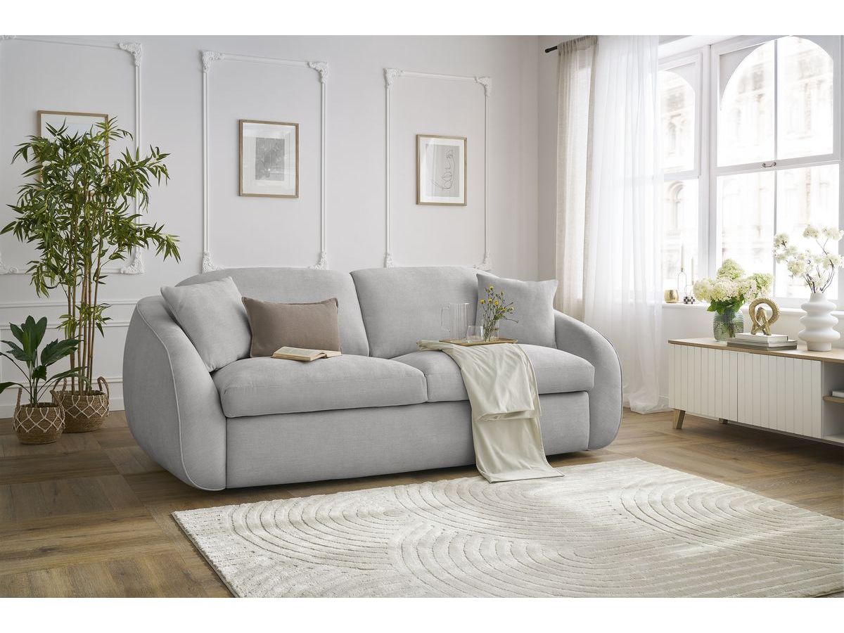 Cezanne Straight Sofa Bed with Express Opening and Smooth Fabric